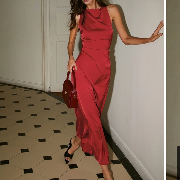 Commense Red Backless Dress - Picture 1 of 8